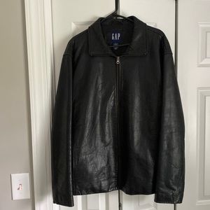 Gap black leather jacket